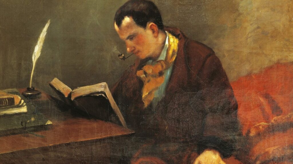 Portrait of Charles Baudelaire (Paris, 1821-1867), French poet, writer and literary critic, Painted in 1847 by Gustave Courbet (1819-1877)